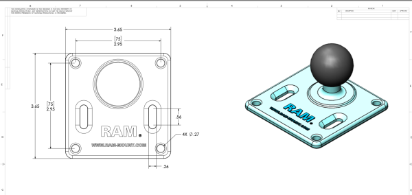 RAM-347U-B-2461 RAM Mounts Double Ball Mount with 75x75mm VESA Plate and AMPS Plate Hot on Sale - Image 2