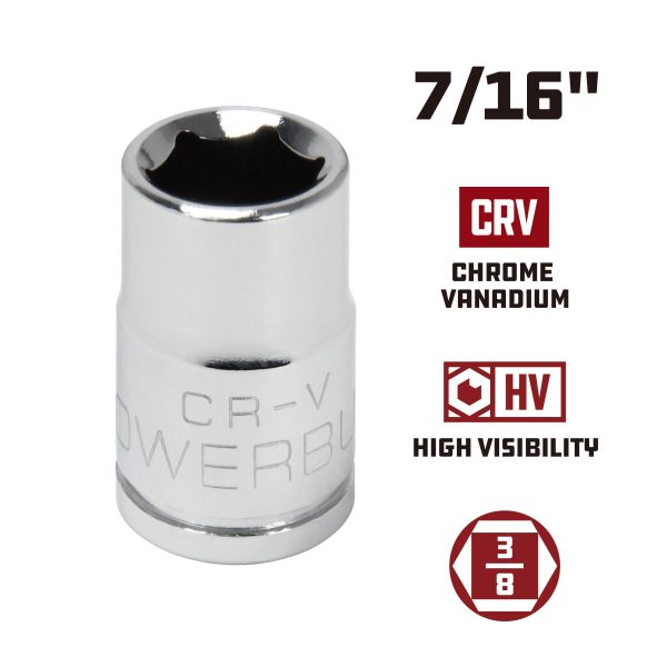 Powerbuilt 3 8 in. Drive x 7 16 in. 6 Point SAE Socket - 940526 Hot on Sale - Image 2